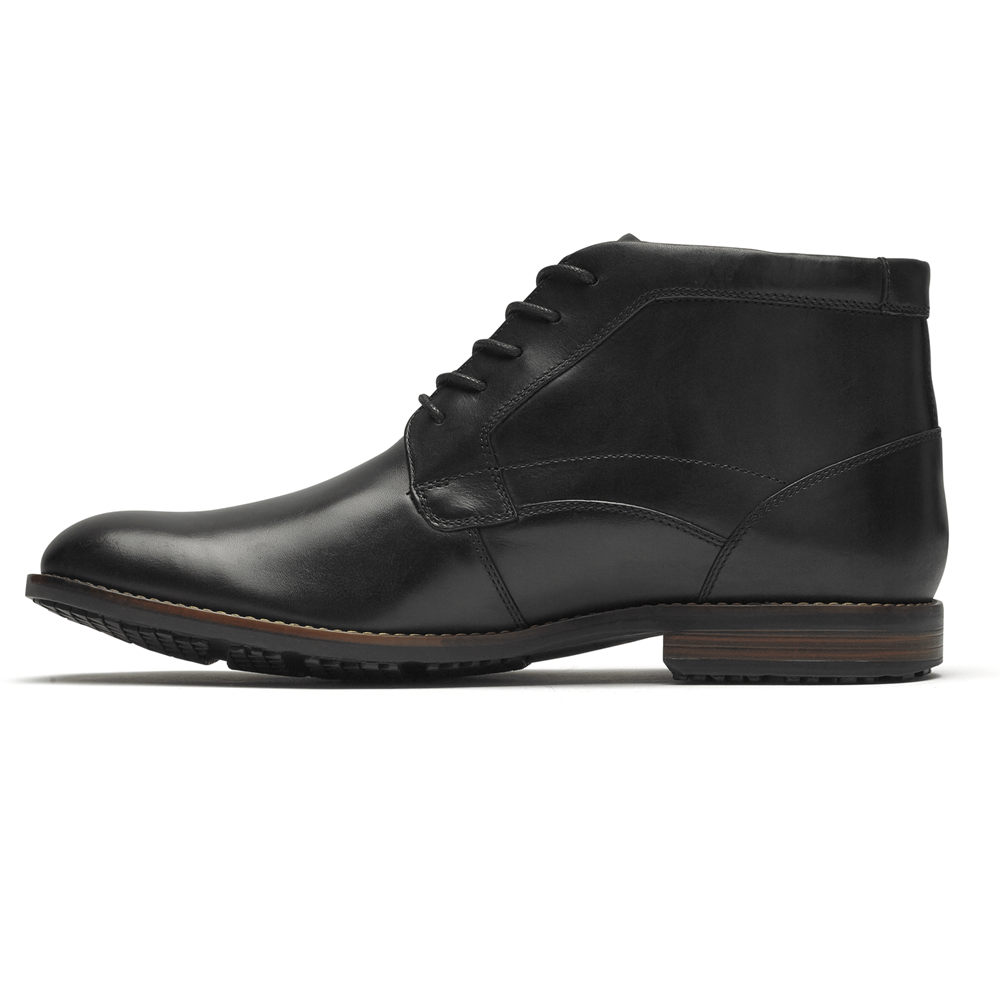 Rockport Mens Boots Black - Dustyn Chukka - UK 512-JISHTW